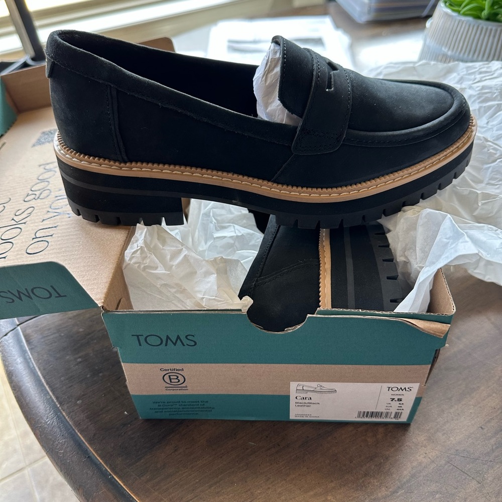 TOMS Black Loafers